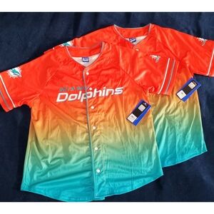 COUPLE - Miami Dolphins - Baseball Jersey - Shirt. Unisex. size: L